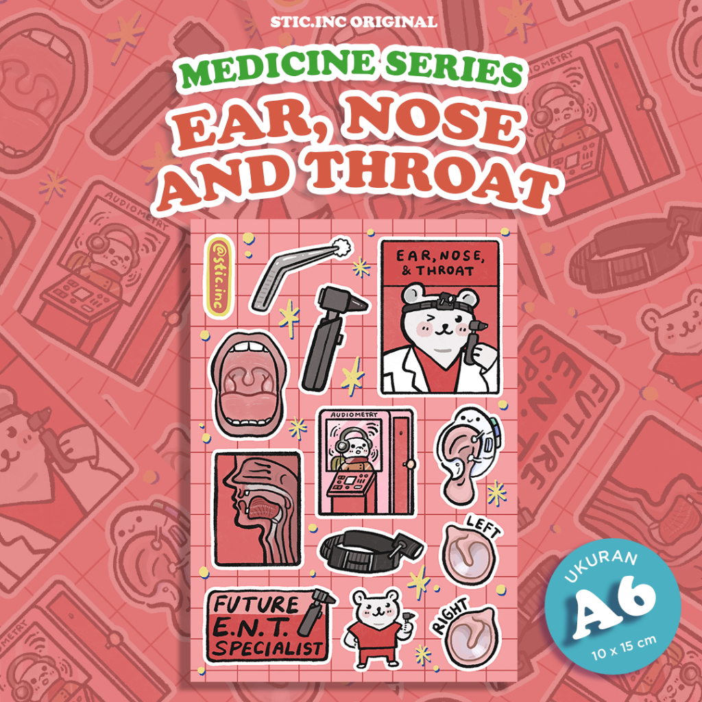 

Ear, Nose, & Throat (THT) - Stic.Inc Med Series - Stickersheet A6