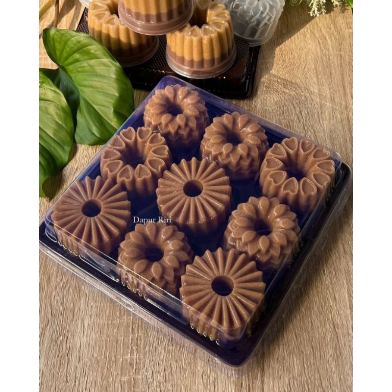 Mika Tray + Tutup Sekat 9 / Mika Kemasan Puding Mini / Box Pudding Sekat