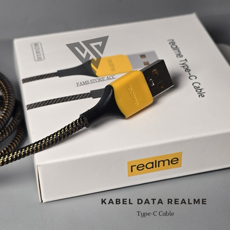Kabel Cable Data Type C Realme Nylon Braided Support 30Watt 33Watt 65Watt 80Watt Super vooc Realme O