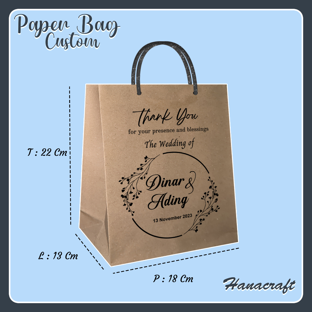 

Paper Bag Custom "18*13*22" | Polos / Sablon | Free Desain | Proses Kilat