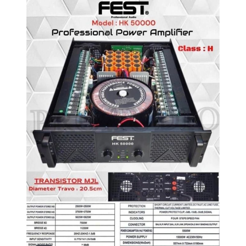 POWER AMPLIFIER FEST HK50000/HK 50000 CLASS H 2500 WATT ORIGINAL