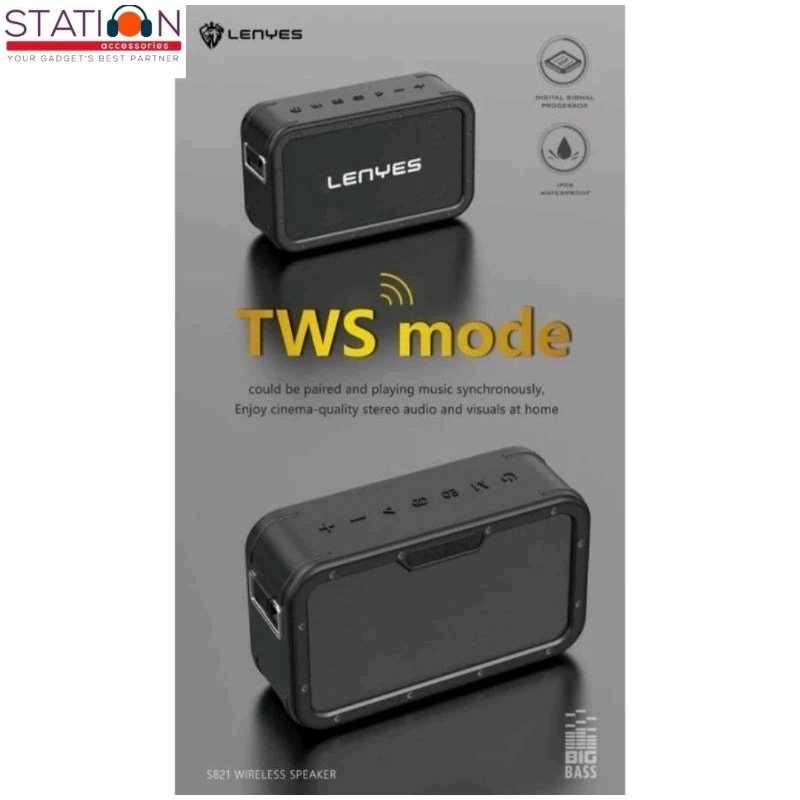 LENYES S821 120W ROYAL BASS SPEAKER WIRELESS BLUETOOTH 5.0 DSP POWER SUBWOOFER TWS