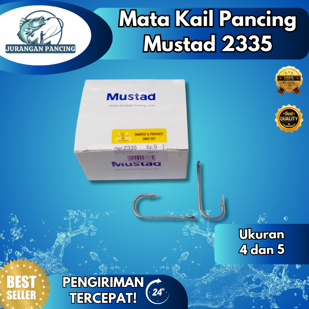 mata pancing kail mustad 2335 no. 4 dan 5.