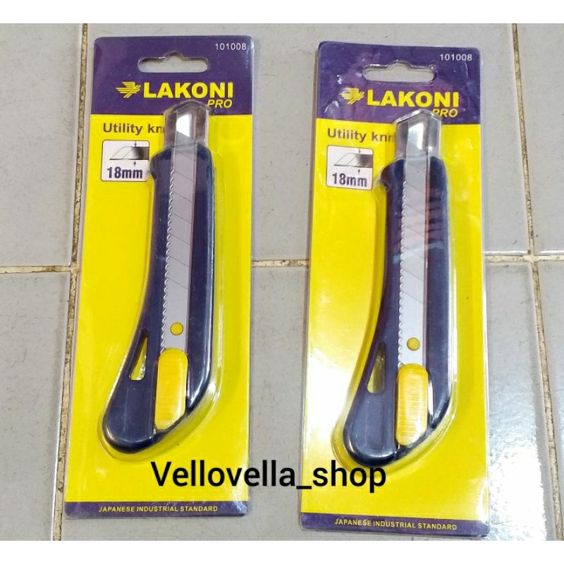 

Pisau kater lakoni /pisau cutter 18mm / Cutter 18mm jetjo lakoni (dapat free 3 pisau cutter)/ utility knife 18mm jetjo lakoni