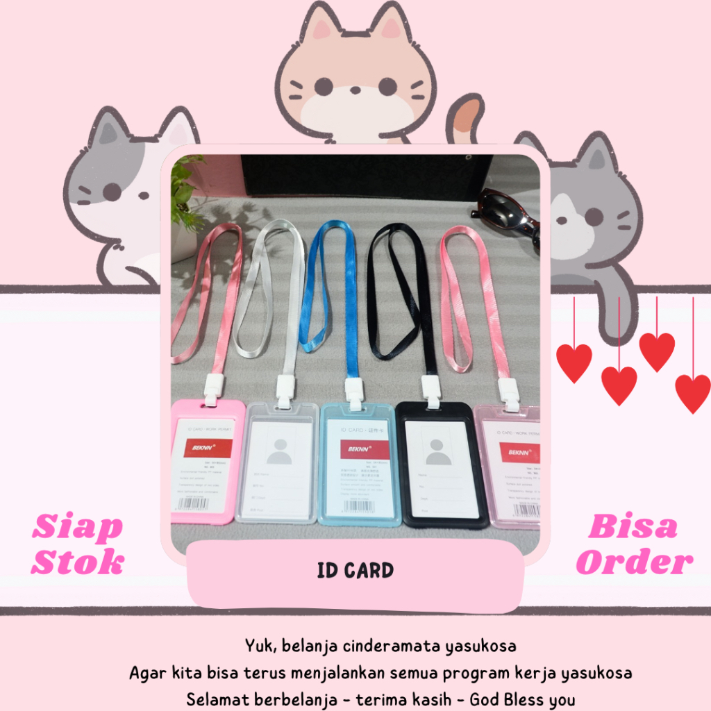 

NAME TAG, HOLDER ID CARD TRANSPARANT, GANTUNGAN KARTU NAMA VERTIKAL