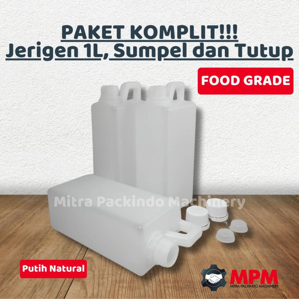 Jerigen 1 Liter Baru / Jirigen Tinggi Natural 1000 ml