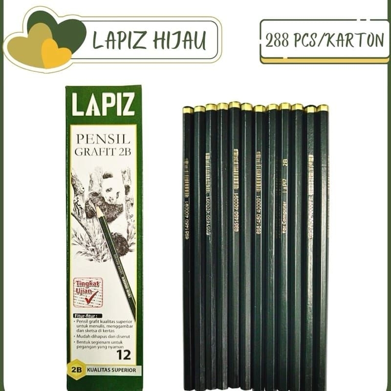 

12psc pensil m200 hijau 2 b HARGA 1 LUSIN