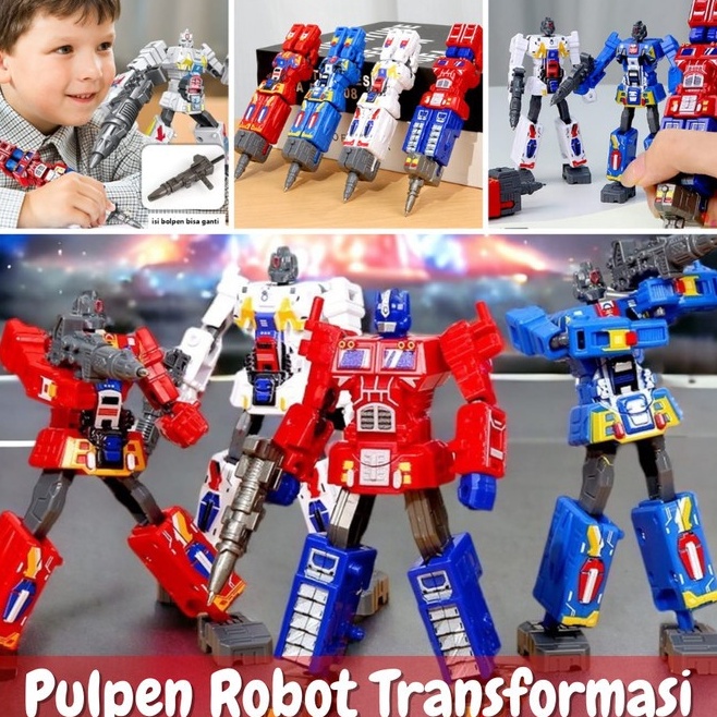 

KODE X5V8 Pulpen Robot Transformasi Pena Bolpen Anak Mainan Action Figure Robot Soldier Alat Tulis Hadiah Gift Optimus ST119