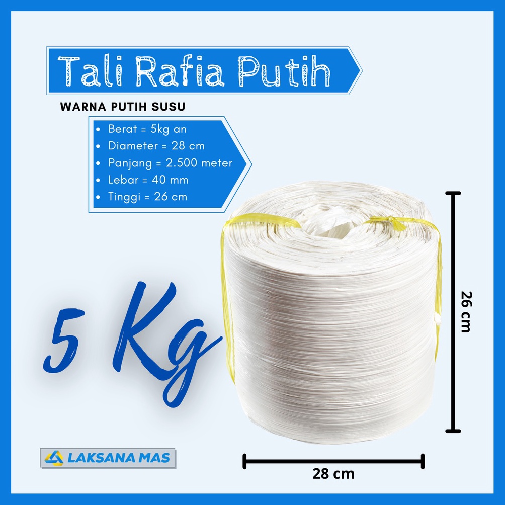 

Tali Rafia Plastik Laksanamas Rol Besar Warna Putih Susu Ukuran 5Kg an di JakartaBogorDepokTangerangBekasi KODE S6C7