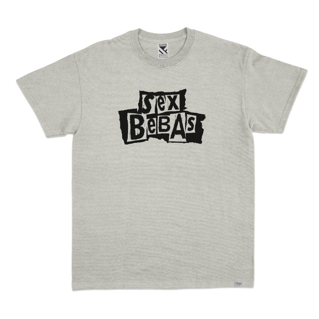 ZeroTwentyTwo T-Shirt Sex Bebas Misty Grey | Kaos Skena Pria Abu Misty Lucu Plesetan Band Music Punk