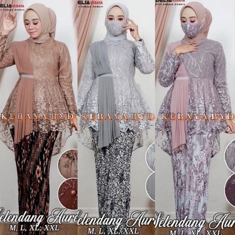 SET/ATASAN KEBAYA BLOUSE SELENDANG AUREL REALPICT TERLARIS > SET KEBAYA MODERN PAYET / SET KEBAYA WI