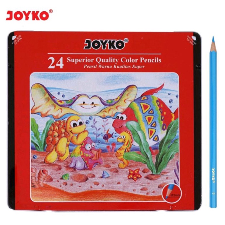 

Pensil Warna Kaleng Joyko CP24TC Color Pencils 24 Warna KODE X8N2
