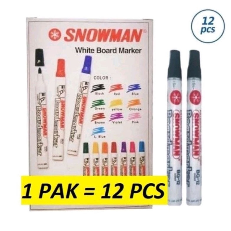 

spidol WHITEBOARD SNOWMAN BG12 12 PCS HITAM KODE U7Z3