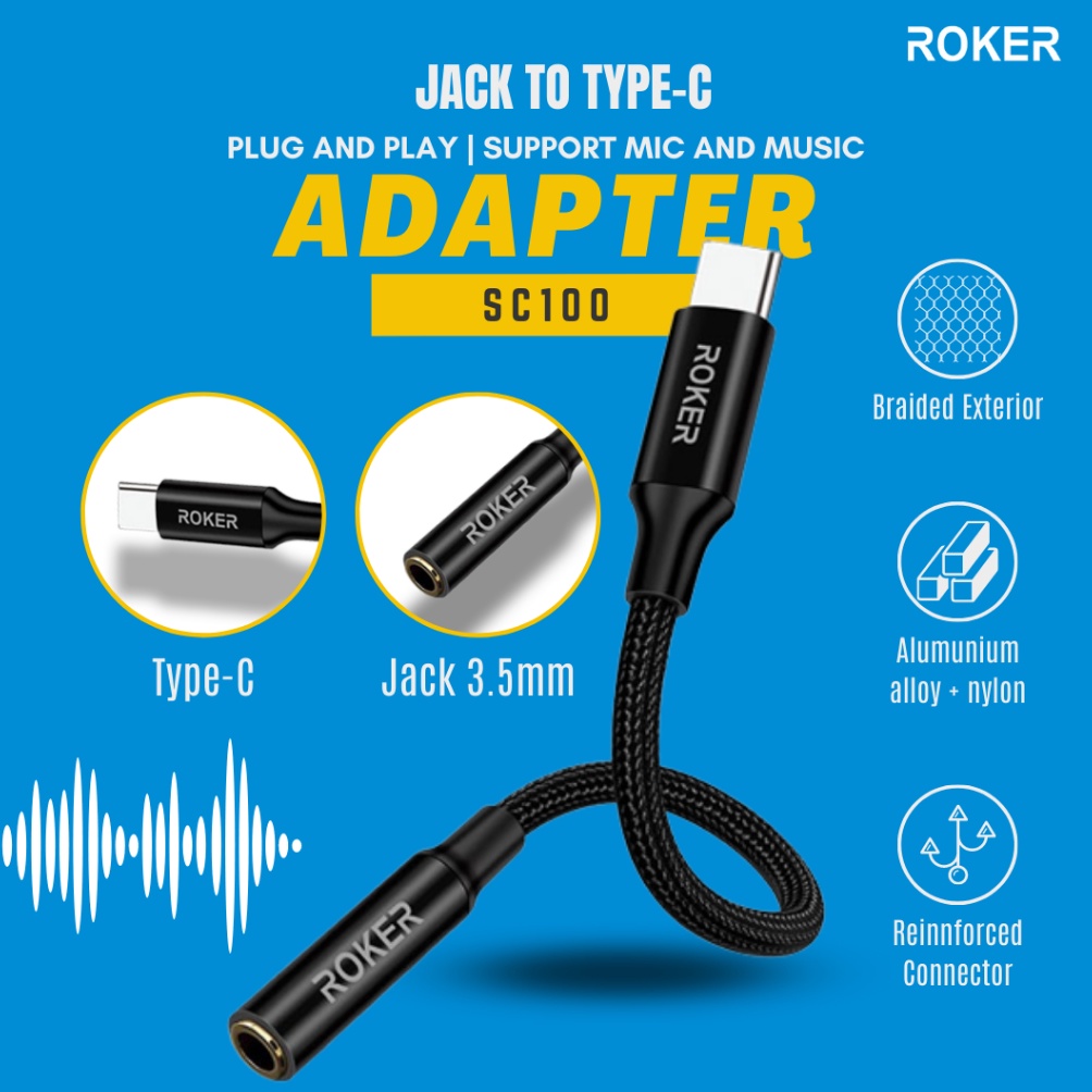 KODE A16C Roker Converter Splitter For TypeC Ke Jack 35mm for Android