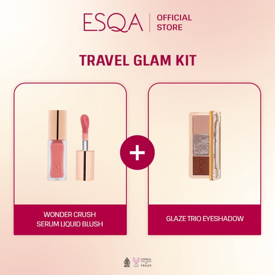 KODE H2X Travel Glam Kit ESQA Liquid Blush  Glaze Eyeshadow Trio