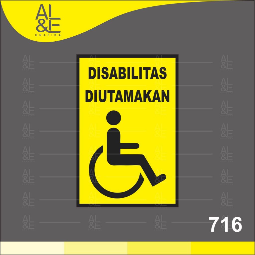 

716 - Stiker Disabilitas Diutamakan, Sticker Vinyl, Premium dan Tahan Air