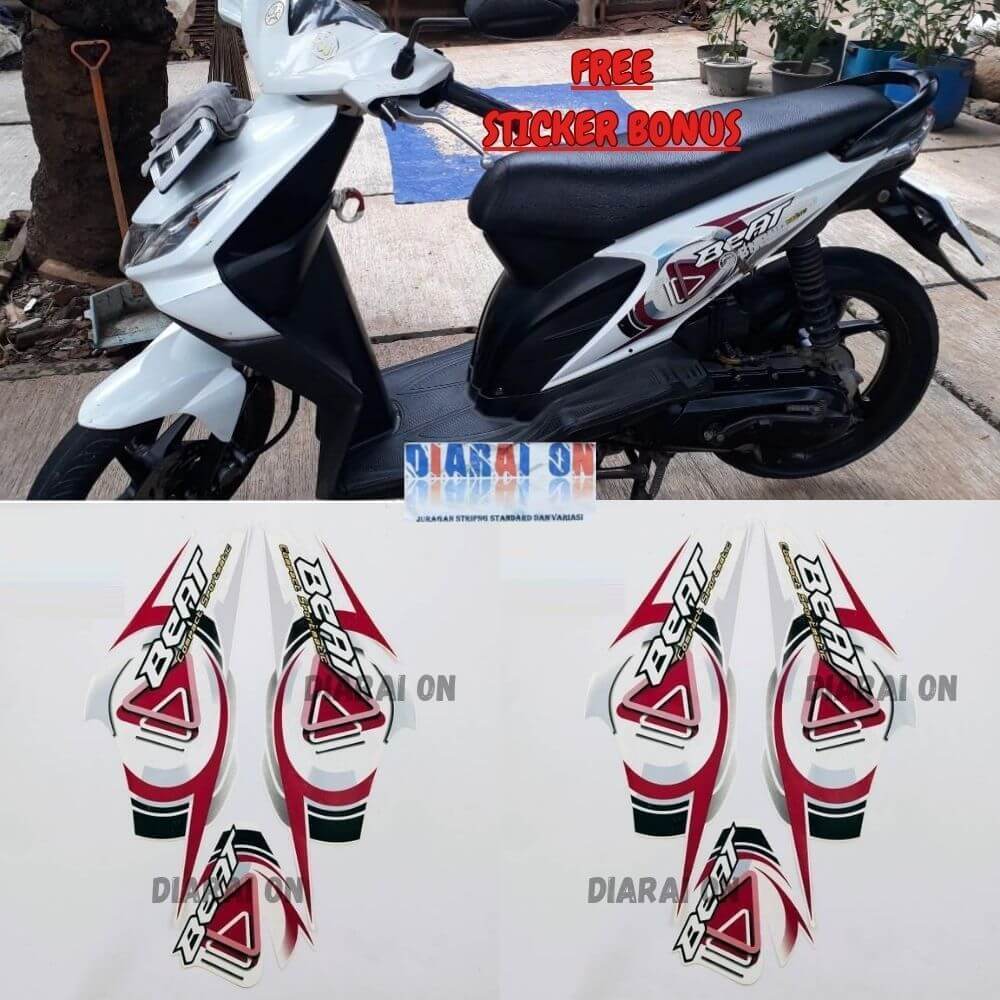 Striping Stiker Honda Beat 2009 - Beat Karbu 2009 2010 Putih Murah