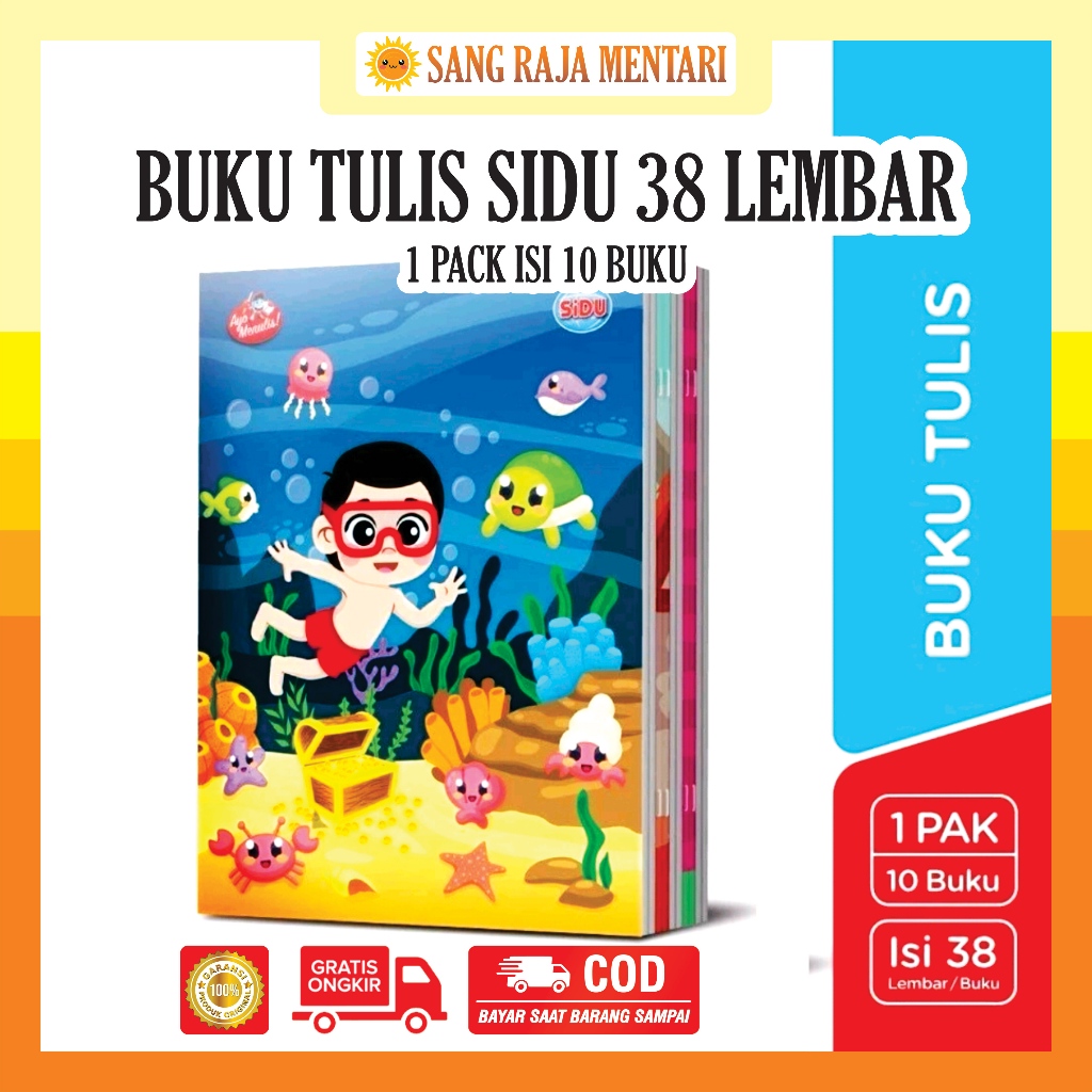 

Buku Tulis Sidu 38 Lembar Dapat 10 Buku ( 1 Pack ) | Buku Garis Anak Sekolah