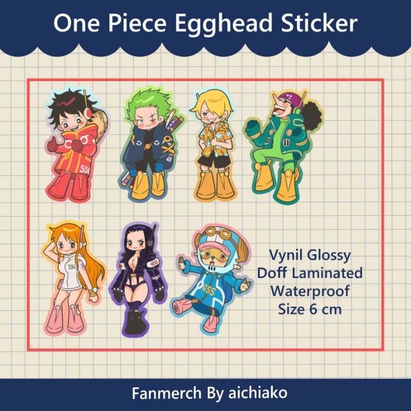 

Sticker Vynil Die Cut Anime One Piece Egghead By Aichiako