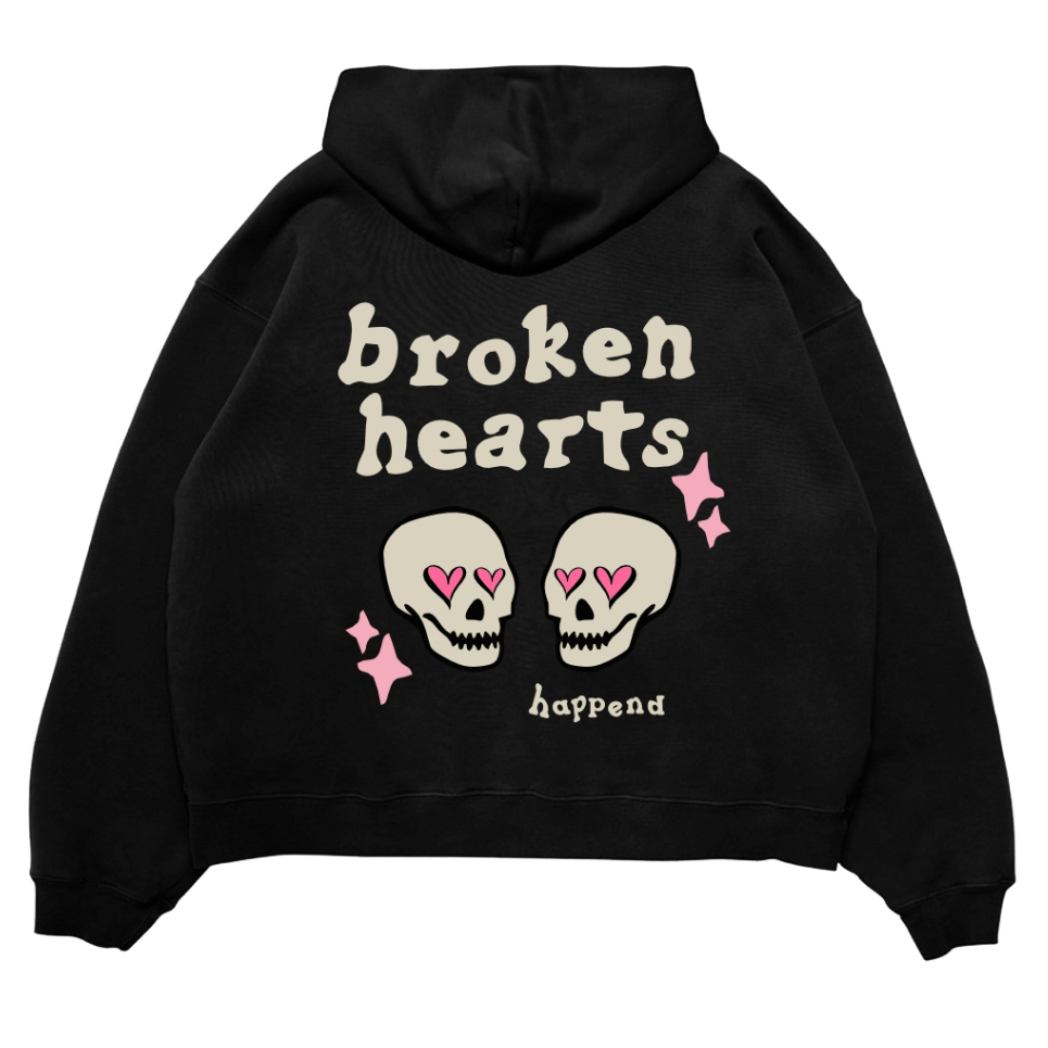 HPND - Sweater Hoodie Boxy Fit Original Basic Broken Heart Fleece Limited Edition
