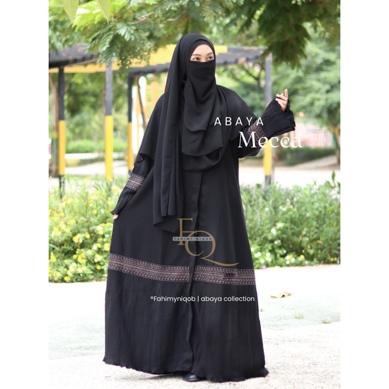 Abaya hitam Mecca | Abaya saudi fursan | abaya bordir plisket
