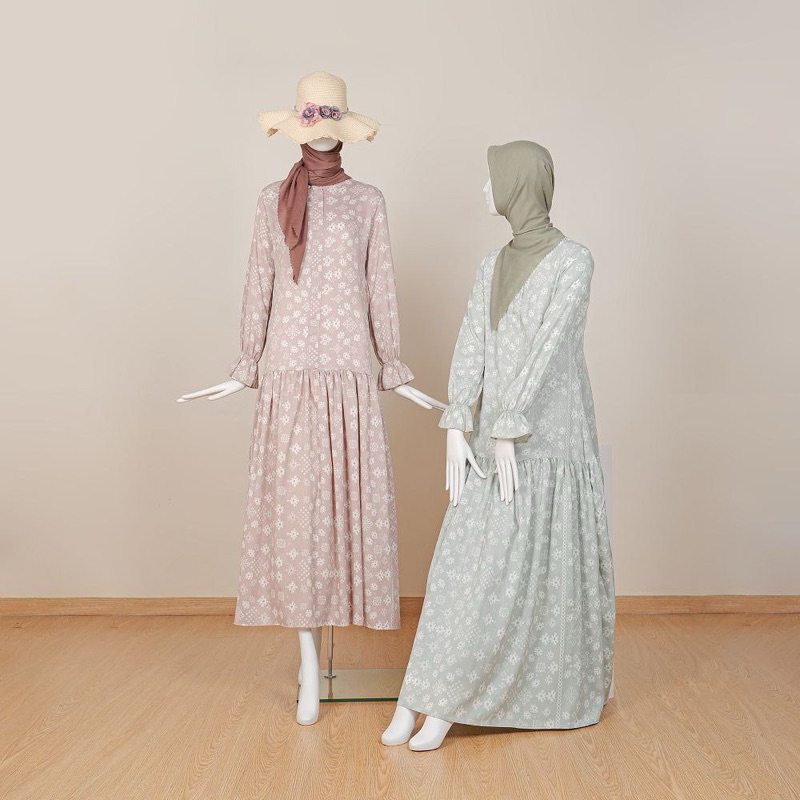 Deera Dress by Le Khari | gamis Bahan Crinkle size S-XL busui friendy