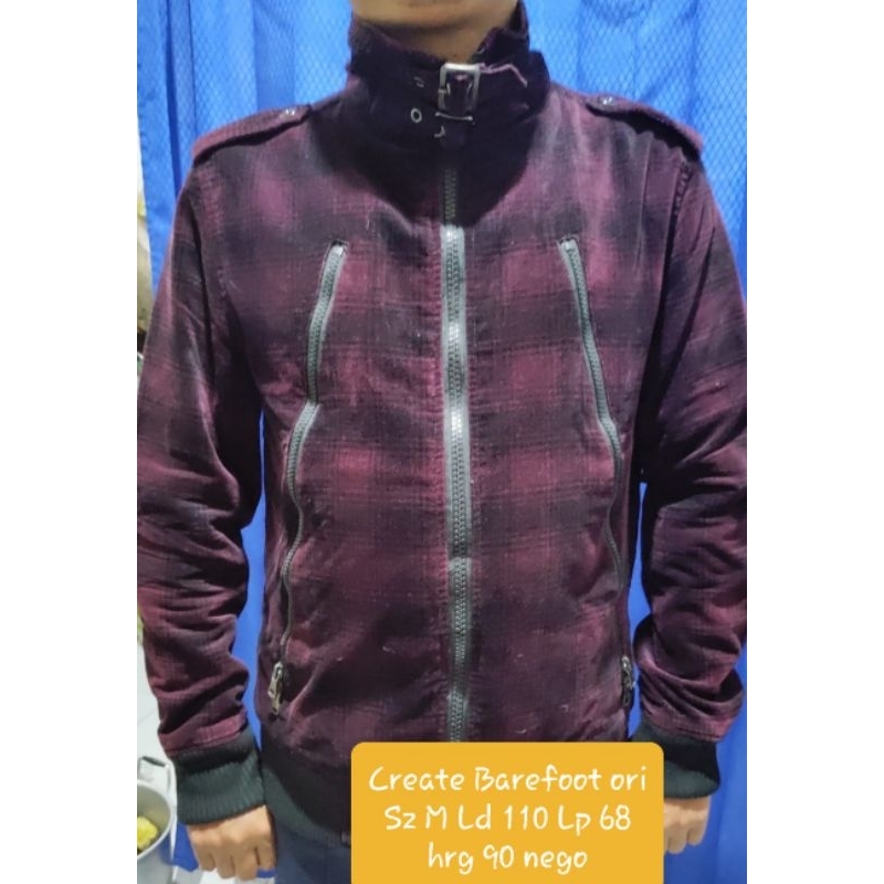 Jaket Tartan Bludru Create BareFoot Ori