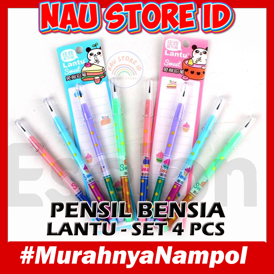 

[ PENSIL BENSIA 4 PCS ] PENSIL SUSUN ISI 4 PCS / 1set Isi 4pcs Pensil Bensia Lantu / 1pak Pensil Bensia LT-1201 - ATK - NAU STORE ID