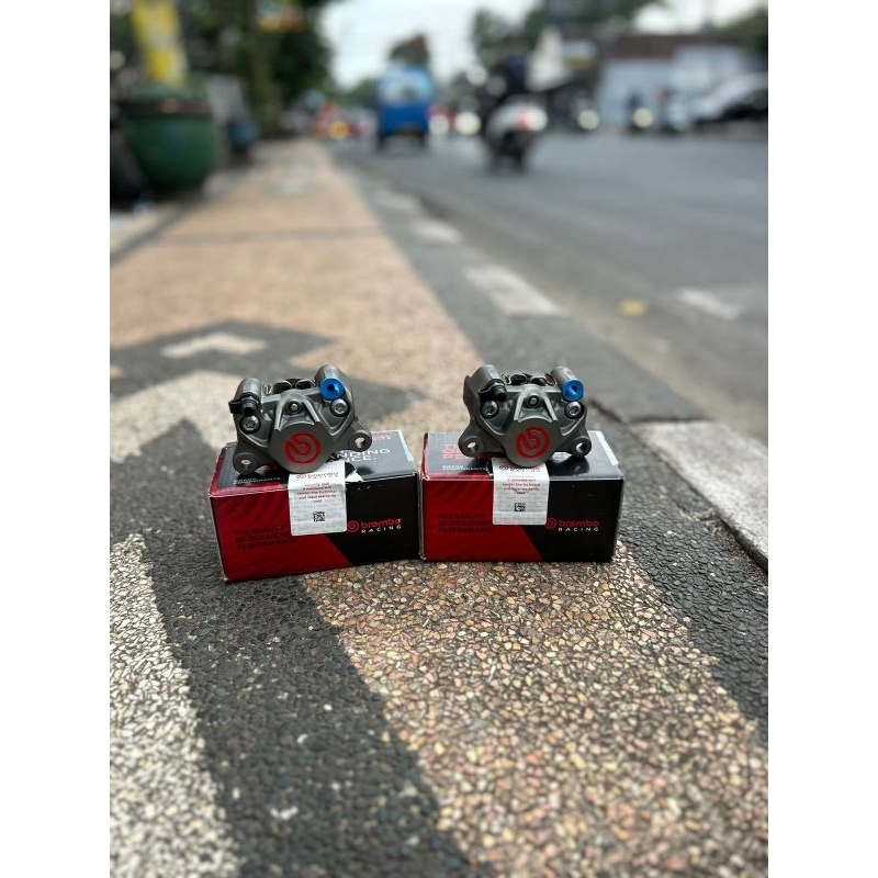 Kaliper caliper Brembo 2 piston 2p gray Red logo ORI italy