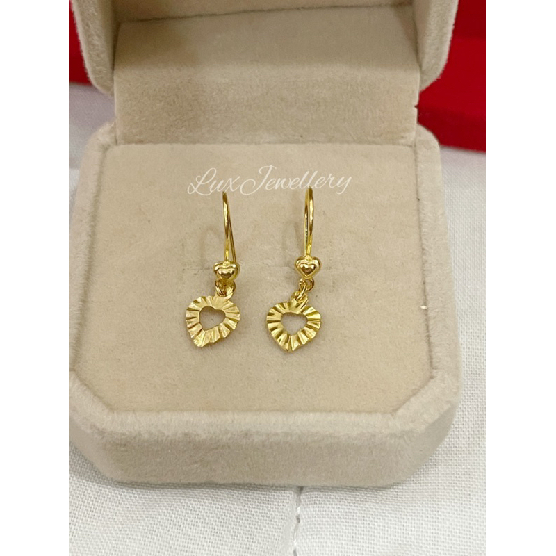 anting bulat love + anting setengah gram + anting love