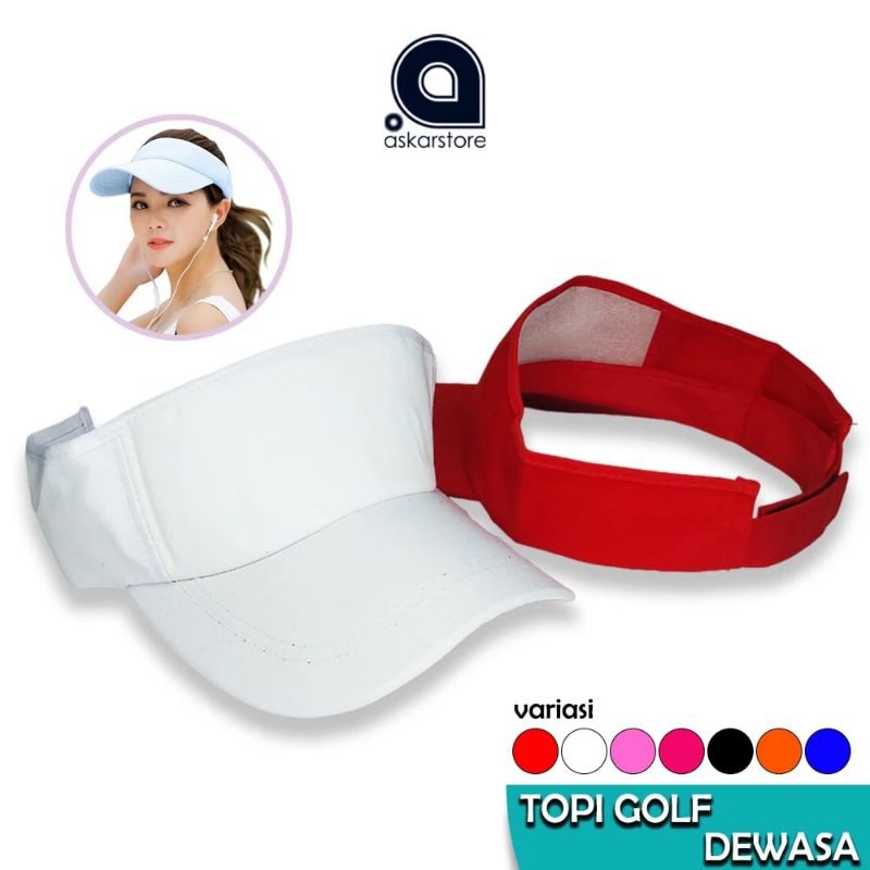 Topi Golf merah putih / topi Tenis Merah putih