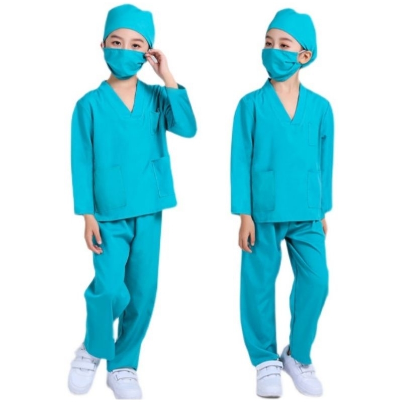 FREE ONGKIR BAJU PROFESI DOKTER ANAK TANGAN PANJANG - BAJU DOKTER KECIL - KOSTUM PROFESI ANAK TK /