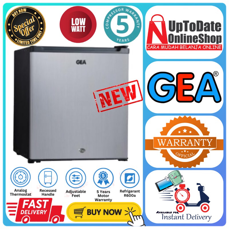 GEA KULKAS MINI BAR GMB-50 / GMB50 / GMB 50 PORTABLE RAK BESI 48L KULKAS MINI GEA LOW WATT