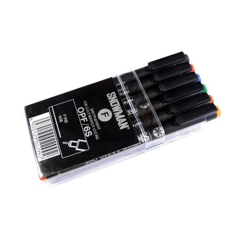 

MURAH MERIAH Snowman Permanen OHP Marker OPF6S Set 6 Warna Fine Nib