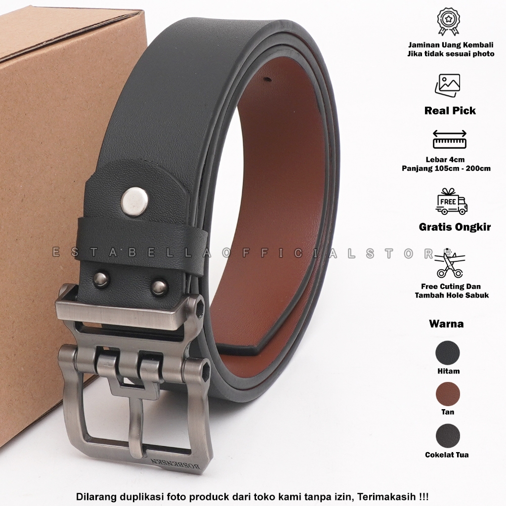 Ikat Pinggang Pria Sabuk Kulit Gesper Klasik Panjang Sabuk Sampai 200 cm