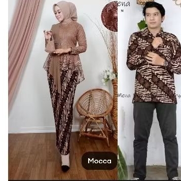 Gamis Kebaya Couple Pasangan Terbaru 2022/Kebaya Brukat Couple Tunangan/Kebaya Wisuda Modern/Gamis W