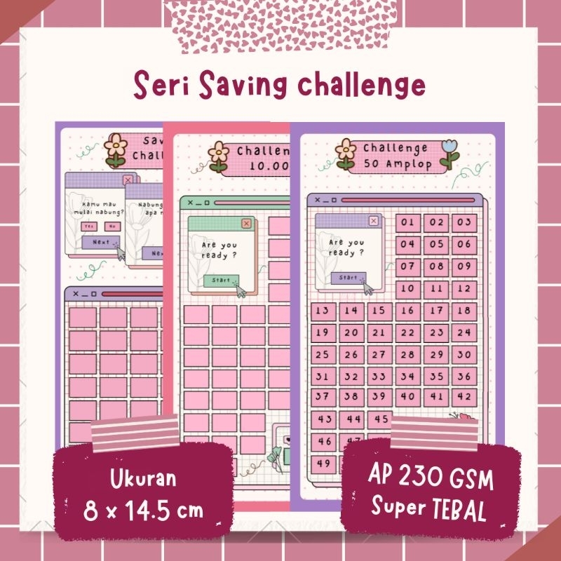 

[UPGRADE KUALITAS PREMIUM] SAVING CHALLENGE/ SINKING FUND MASUK ZIPLOCK AP 230 GSM SUPER TEBAL