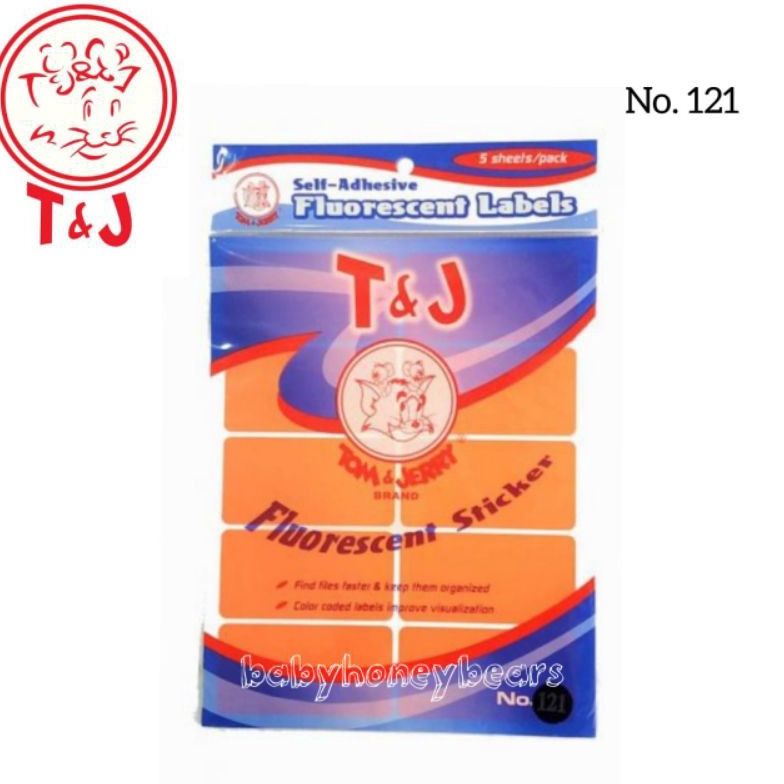 

PROMO BESAR Label Stiker Tom Jerry Fluorescent Orange No 121 Sticker Nama Self Adhesive Labels