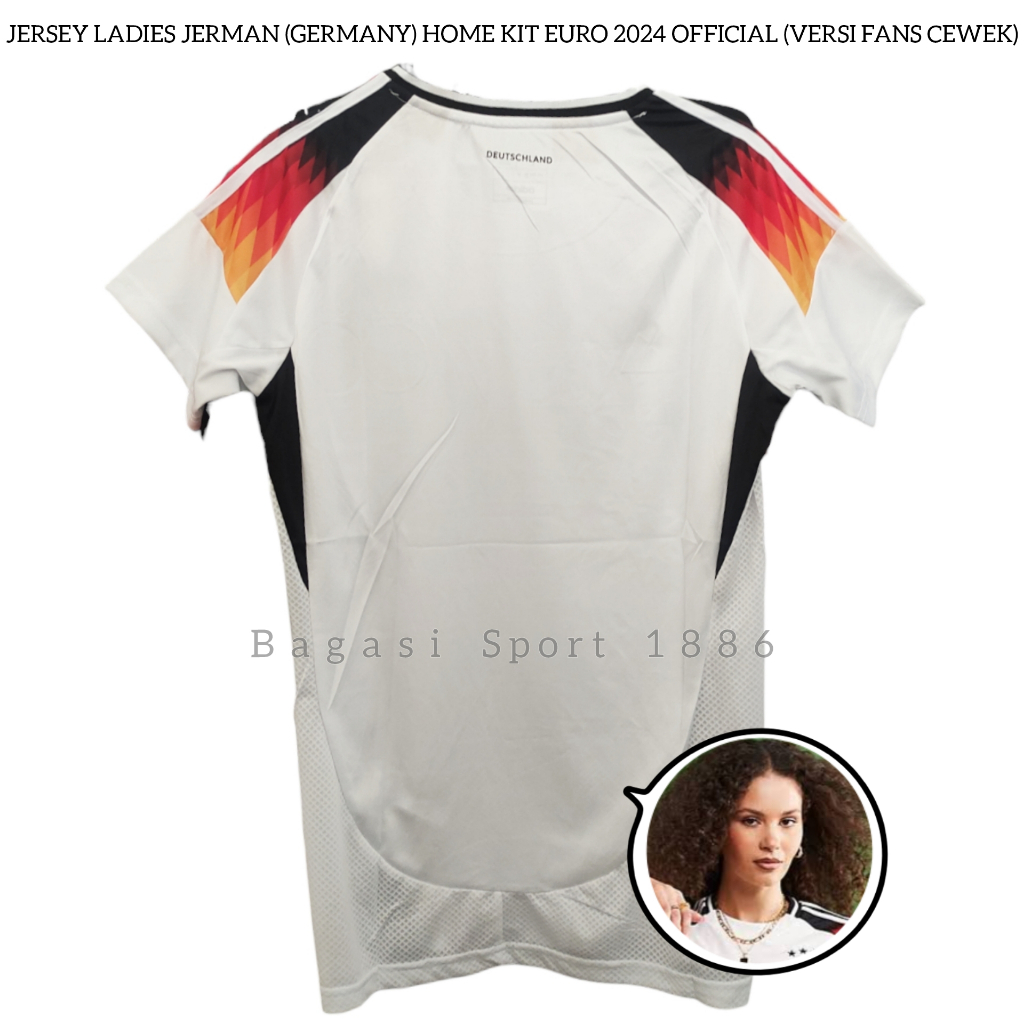 Jersey Baju Bola Ladies Perempuan Cewek Negara Jerman Home Kit Kandang Piala Eropa Dunia Pildun 2024