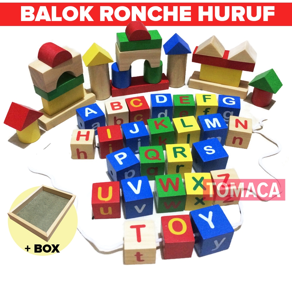 Mainan Kayu Balok Ronche Huruf Blok Abjad Ronce ABC