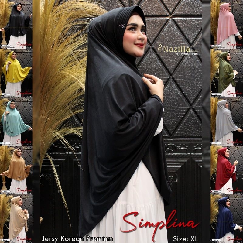 Jilbab Bergo Syari Jumbo Simplina XL ori Nazilla