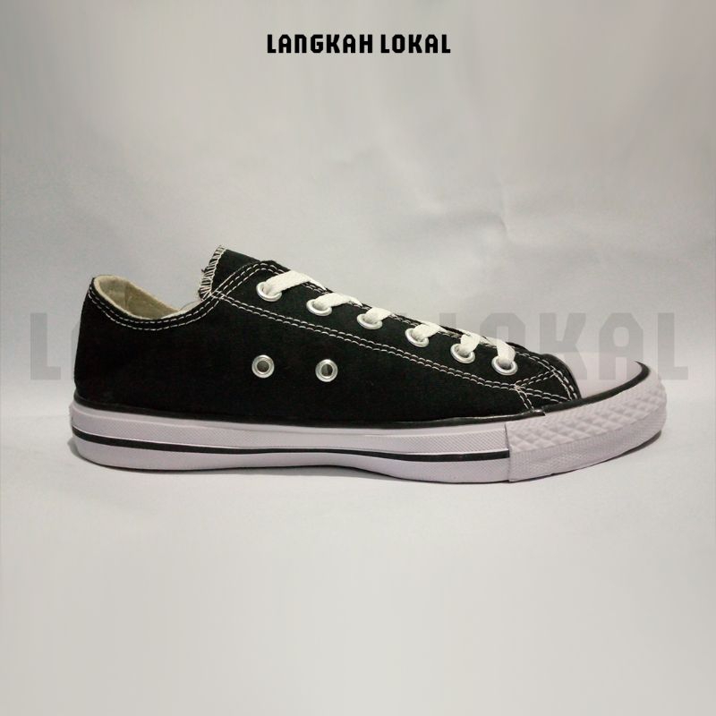 Sepatu Santai Sneaker Casual Sepatu Sekolah Cowok/Cewek - Low Hitam Putih