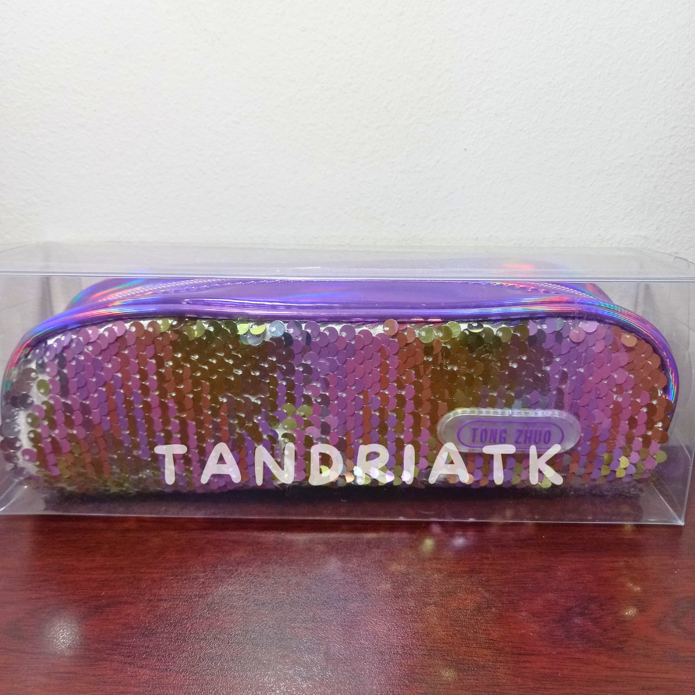 

H7Y Tempat Pensil Kotak Pensil Kain Manik Glitter Bisa Berubah Warna Hologram 6490