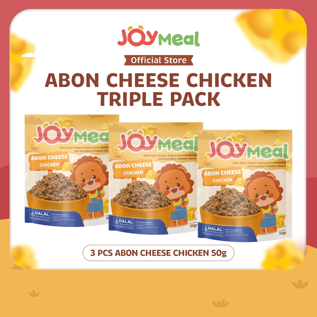 

JoyMeal ABON CHEESE CHICKEN Original 50gr Triple Pack 3pcs | Perpaduan Abon Ayam Kampung dengan Australian Cheddar Cheese