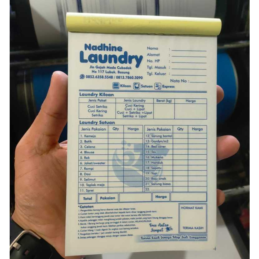 

1/4 F - 2 Ply NOTA LAUNDRY NOTA OLSHOP CUSTOM 2 PLY / NOTA CUSTOM LAUNDRY 2 Rangkap