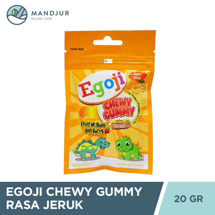 

Egoji Chewy Gummy Jeruk Isi 10 Butir - Permen Gummy Vitamin C