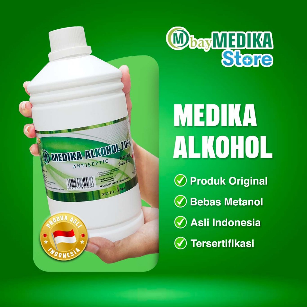 Original Medika Alkohol 70% 1 Liter MEDIKA Alcohol 70% Alkohol Medis