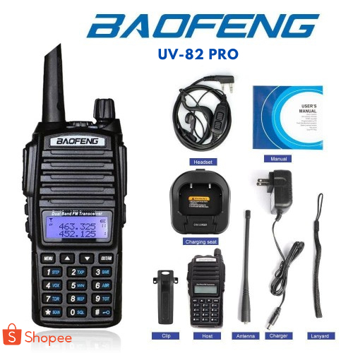 HT [FREE ONGKIR] BAOFENG UV82 PRO FREE ONGKIR ORIGINAL Dual band dualband VHF UHF fm Walkie Talkie O