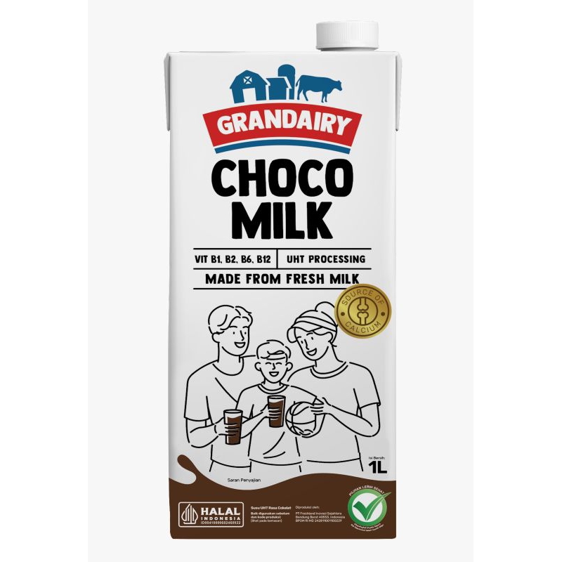 

Grandairy choco milk berat 1liter /pcs