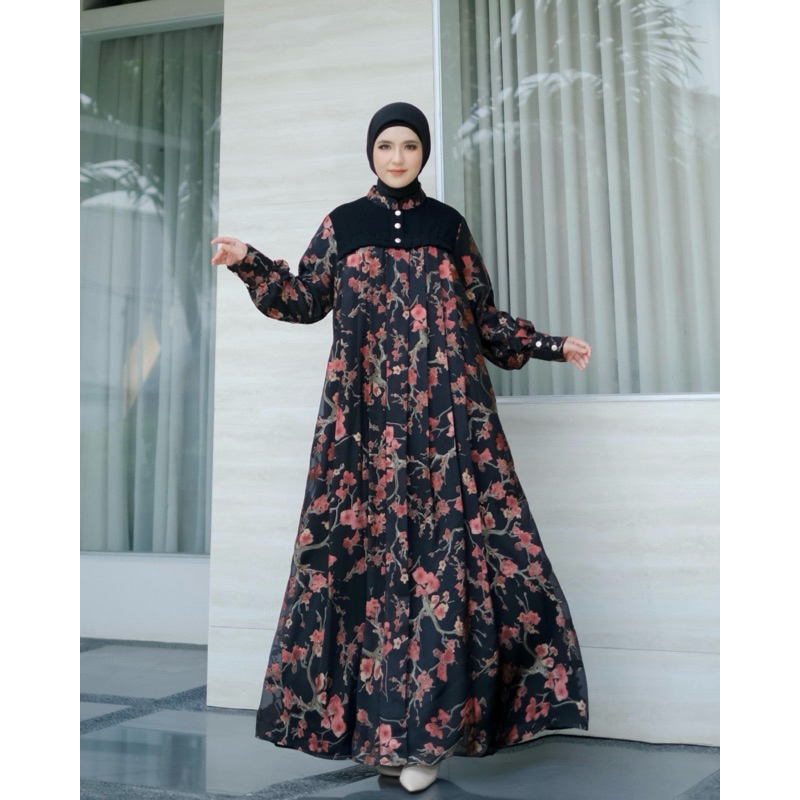 Lulla.looks - Belva Dress [Motif Bunga Timbul]